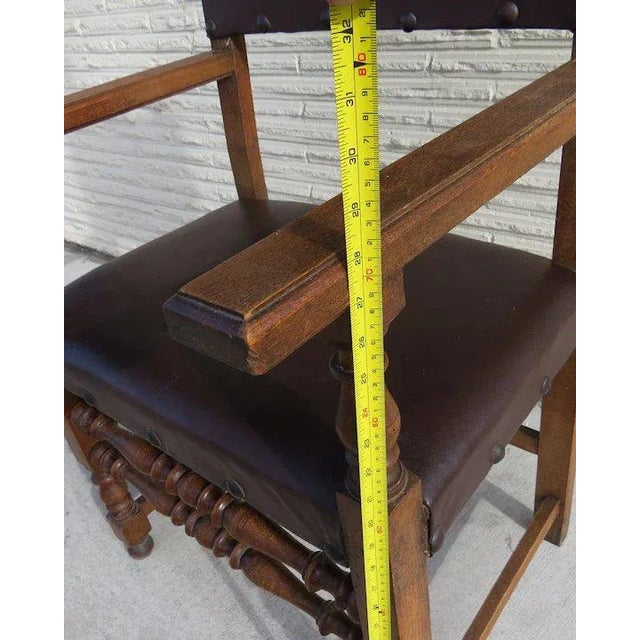 Italian 17th Style Arm Chair Walnut For Sale - Image 4 of 13