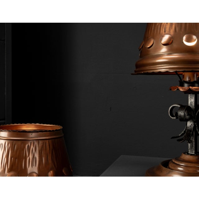 Copper Table Lamp in Cast Iron, 1960s, Set of 2 For Sale - Image 14 of 18