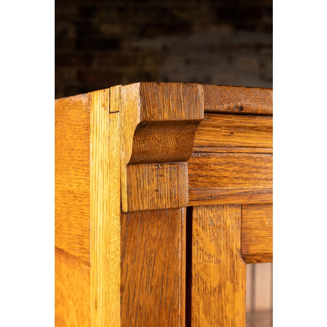 Arts & Crafts C. 1920 Arts & Crafts Sliding Glass Door Cabinet For Sale - Image 3 of 8