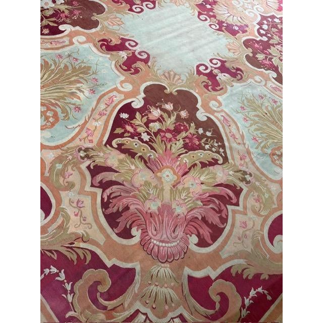 Brick Red 1840s Antique Red Field Medallion Flatweave Wool French Aubusson Gallery Rug For Sale - Image 8 of 12