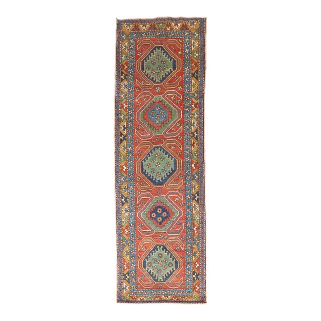 Antique Zabihi Collection Persian Heriz Runner For Sale