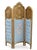 Fine Louis XV style gilt wood three fold screen with three panels real solid wood upholstered in blue beautiful floral...