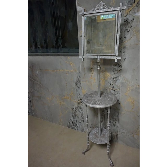 Antique French Cast Iron Adjustable Shaving Stand For Sale - Image 10 of 18