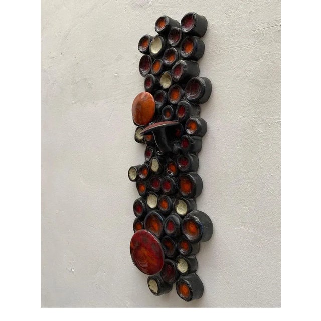 Ceramic Abstract Ceramic Wall Sculpture from Perignem, Belgium For Sale - Image 7 of 15