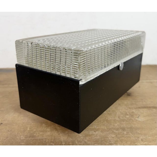 Black Vintage Glass Wall Light from Napako, 1970s For Sale - Image 8 of 18