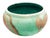 Green Swirl Ceramic Touring Pottery Folk Art Pot in Green and Brown For Sale
