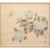 Very elegant vintage Japanese Showa Era painted silk scroll depicting Butterfly and Hydrangea Flowers. Watercolor and ink...