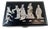 Mid 20th Century Asian Geisha Girl Scene Mother of Pearl Inlaid Black Lacquer Jewelry Box For Sale