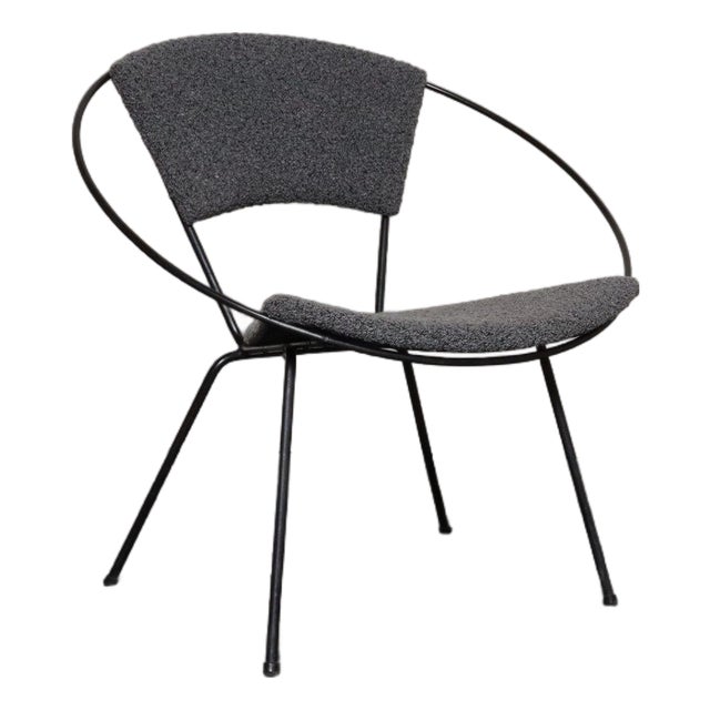 Mid-Century Iron and Bouclé Circle Chair by Joseph Cicchelli for Reilly-Wolff For Sale