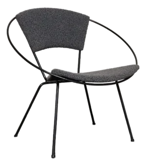 Mid-Century Iron and Bouclé Circle Chair by Joseph Cicchelli for Reilly-Wolff