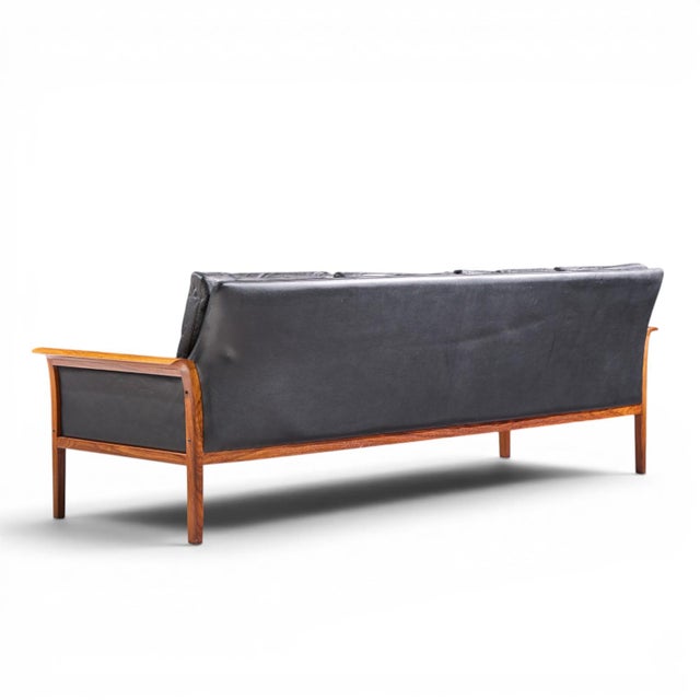 Mid 20th Century Knut Saeter for Vatne Møbler Mid Century Norwegian Rosewood and Leather Sofa For Sale - Image 5 of 9