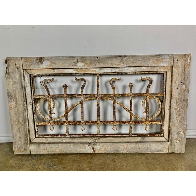 19th Century Rustic Wood and Wrought Iron Panel, Hand-Carved, France For Sale - Image 13 of 14