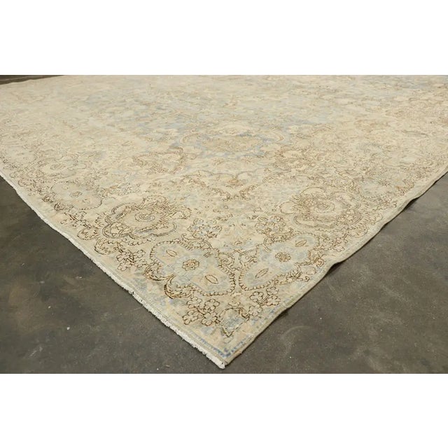 Sky Blue Antique Persian Kerman Rug, 11'00 X 17'04 For Sale - Image 8 of 10