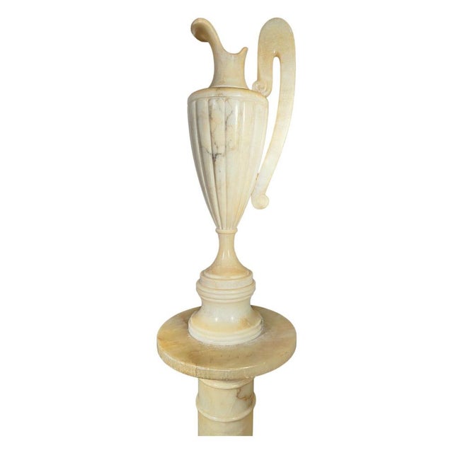 Large Alabaster Jug on Illuminated Base, 1900s For Sale - Image 12 of 17