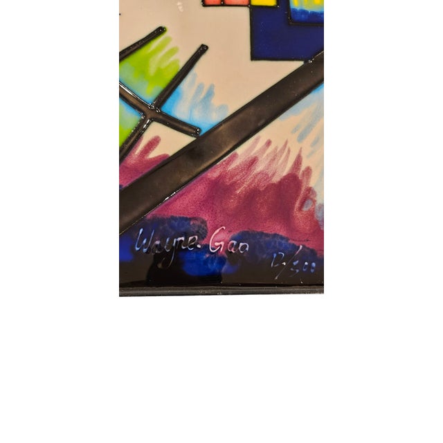 Yellow Dynamic Abstract Contemporary Picture by Ceramic Artist Wayne Gau For Sale - Image 8 of 11