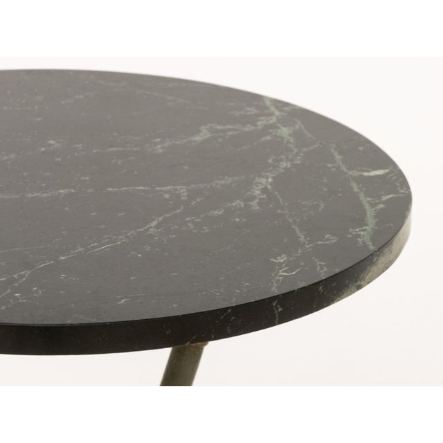 Mid 20th Century Green Marble Top Painted Metal Gueridon For Sale - Image 5 of 7