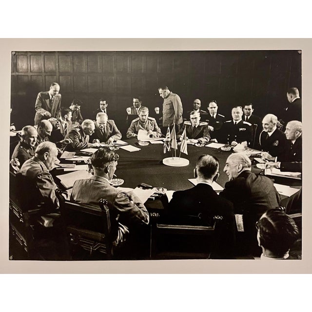 Early 20th Century Samariy Gurariy, Large Silver Gelatin Russian Photograph Potsdam Conference Winston Churchill For Sale - Image 5 of 7