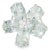 Add elegance to your collection with this 18K white gold floral ring, featuring 5 natural oval aquamarines 1 ct and 6...