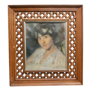 French Portrait of a Fashionable Young Lady by Mermet Circa 20s For Sale