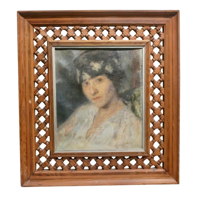 French Portrait of a Fashionable Young Lady by Mermet Circa 20s For Sale