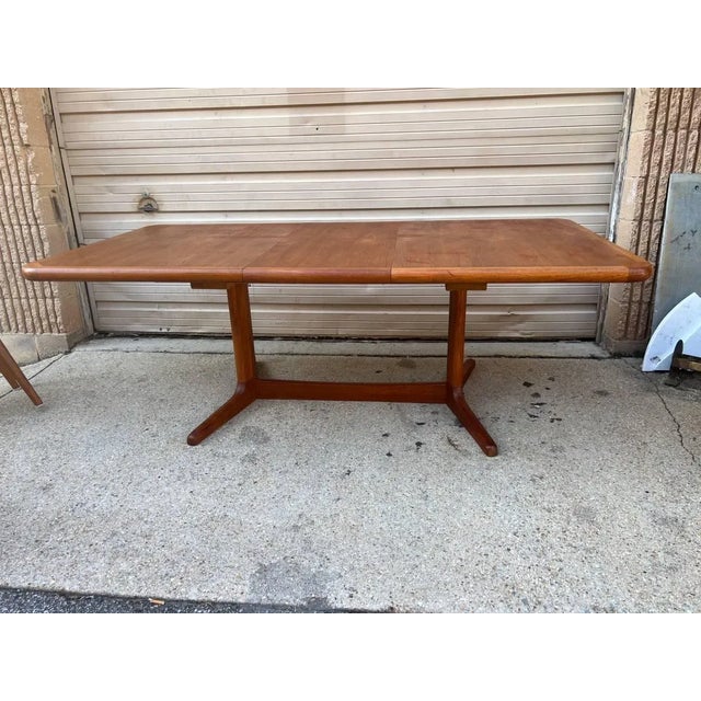 Mid Century Teak Dining Table With Leaf. By Nordic Furniture For Sale - Image 11 of 12