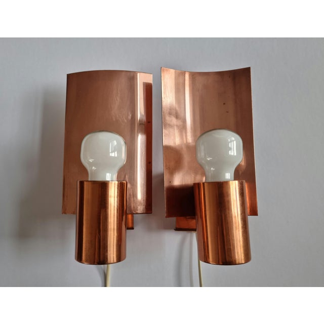Mid-Century Copper Wall Lamps, Denmark, 1968, Set of 2 For Sale - Image 9 of 18