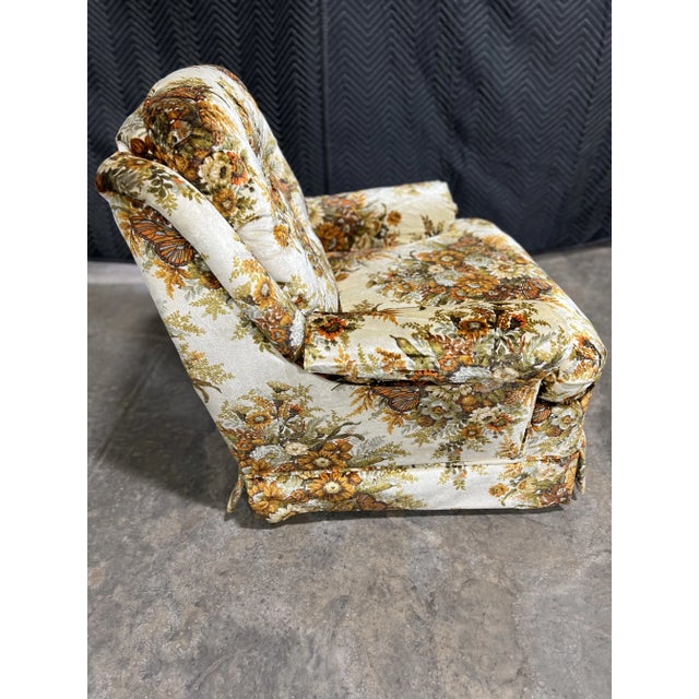 1950s Mid-Century Modern Flexsteel Floral Upholstered Arm Chair For Sale In Pittsburgh - Image 6 of 10