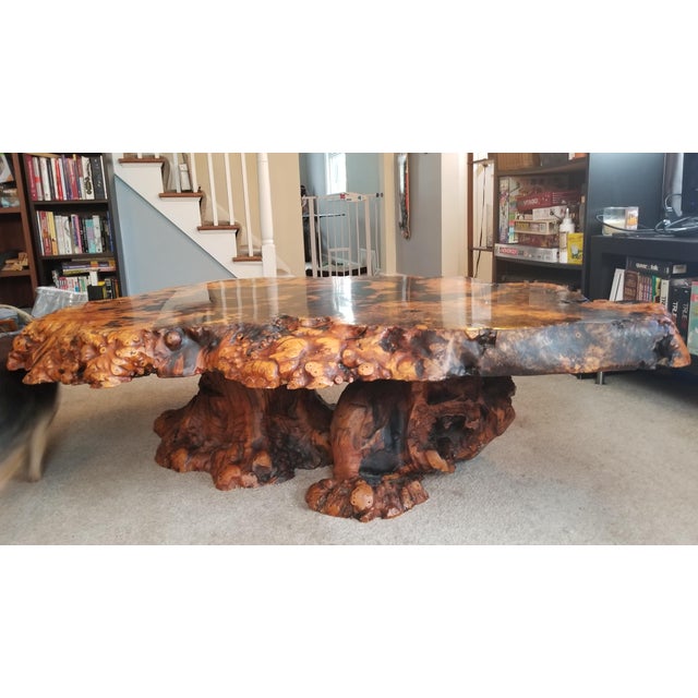 1960s Vintage Live Edge Redwood Burl Coffee Table Chairish