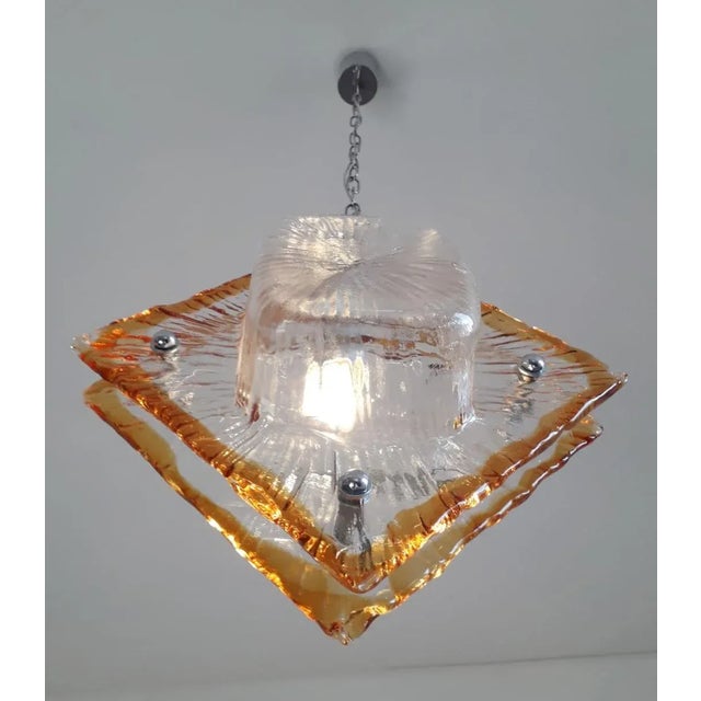 Mazzega Murano Mid 20th Century Diamond Pendant by Mazzega For Sale - Image 4 of 10