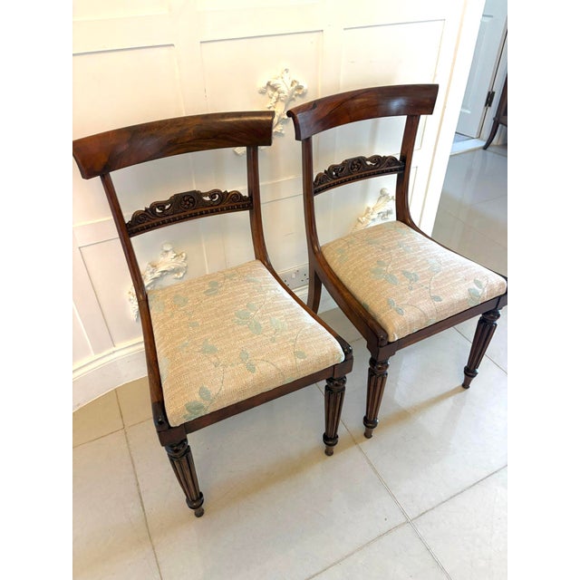 Hollywood Regency Antique Regency English Rosewood Side Chairs, 1825, Set of 2 For Sale - Image 3 of 16