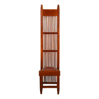 Frank Lloyd Wright Style Arts & Crafts Mahogany Monumental High Back Side Chair or Dining Chair For Sale