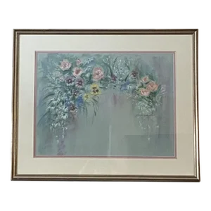 Vintage Floral Chalk Drawing by Renee Gabrielae