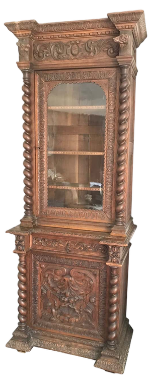 Vitrine Hunting Showcases in Louis XIII Style, 1800s