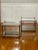 Mid Century Maison Jansen Style Two Tier Brass and Chrome Glass Square Tables, Pair For Sale - Image 4 of 12