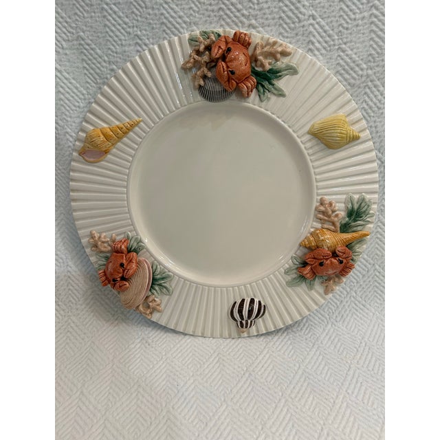 Ceramic 1992 Fitz and Floyd Trompe L’Oeil “Fish Market” 14” Chop Plate or Platter For Sale - Image 7 of 9