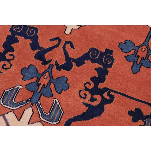 1980s Rustic Kargahi Burnt Orange/Brown Hand-Knotted Wool Rug - 6'8'' X 7'3'' For Sale - Image 5 of 10