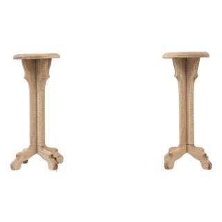 20th Century French Oak Pedestals - A Pair For Sale