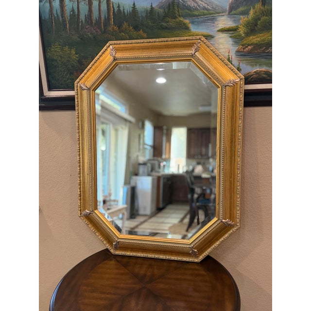 Mid 20th Century Vintage Bombay Company Italian Gold Gilt Beveled Wall Mirror Hollywood Regency For Sale - Image 5 of 6