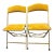 Pair of Vintage Gold Velvet Folding Bridge Chairs For Sale