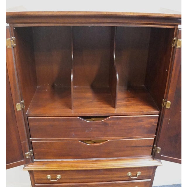 Late 20th Century Cresent Furniture Solid Cherry Traditional Style 41" Clothing Storage Armoire 7220 For Sale - Image 5 of 13