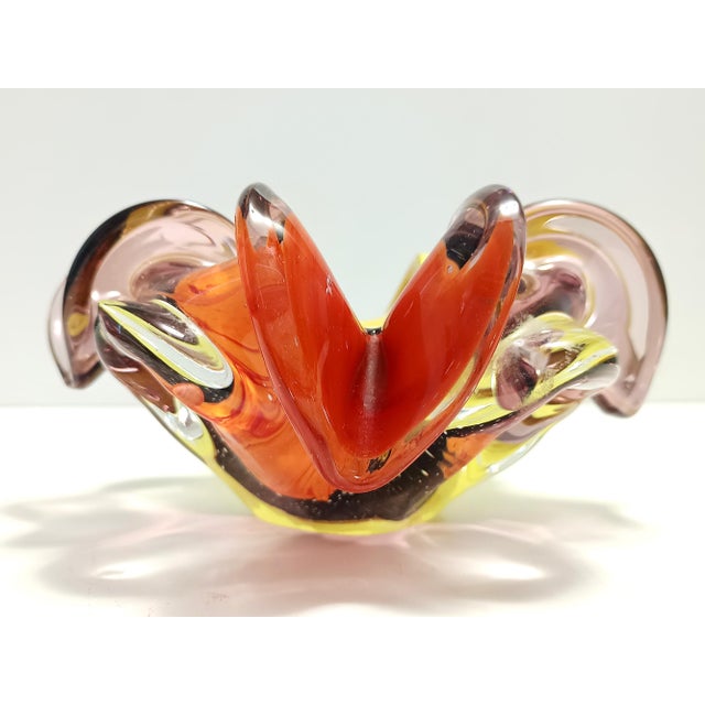 Large Polychrome Murano Glass Ashtray attributed to Toso, Italy, 1960s For Sale - Image 4 of 16