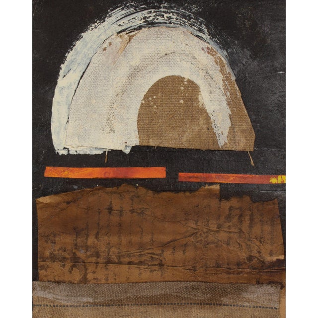 A 2005 mixed media painting and collage on board titled Asuka II by American artist Juliet Holland (1937-2017). Found...