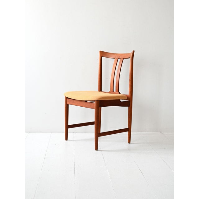 Scandinavian Teak Chairs with Yellow Seats, 1950s, Set of 6 For Sale - Image 3 of 12