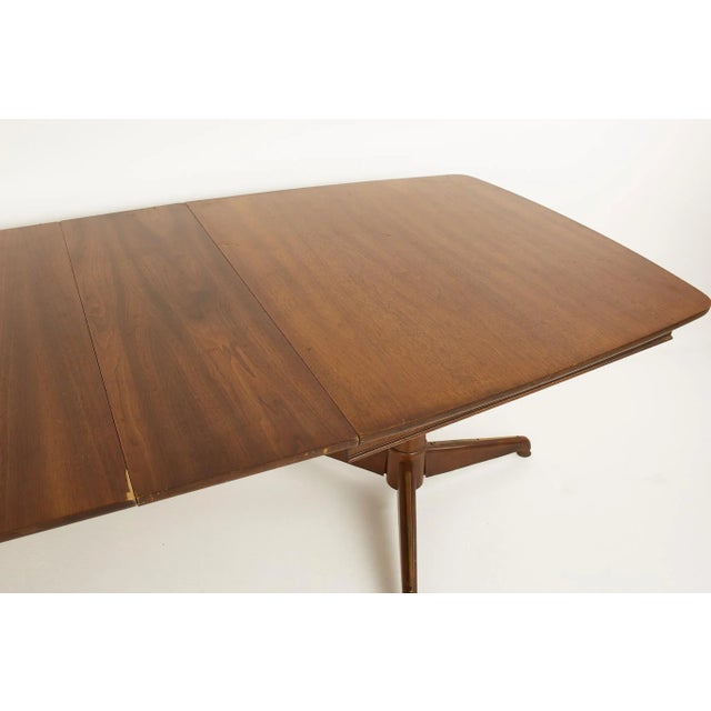Kent Coffey Mid Century Pedestal Base 10 Seater Walnut Dining Table For Sale - Image 12 of 13