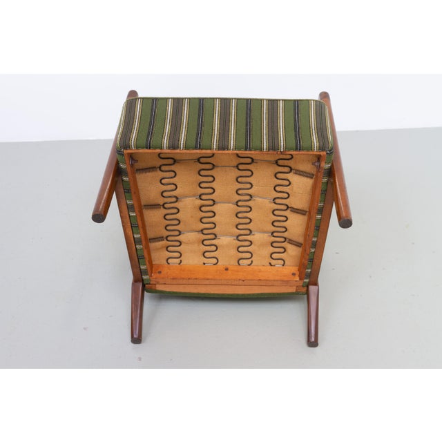 Danish Modern Lounge Chair in Beech and Green Wool by Fritz Hansen, 1940s For Sale - Image 14 of 18