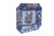 Vintage Japanese porcelain octagonal charger platter or tray featuring a traditional Imari-style pattern in cobalt blue,...