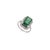 Art Deco 5.24 Carat Zambian Emerald Estate Diamond Ring Size 5 in 14k White Gold For Sale - Image 3 of 13