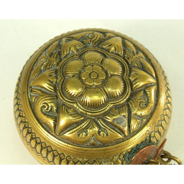 Mid 19th Century Circa 1856 Balinese Brass Betel Nut Lime Container, Dutch East Indies For Sale - Image 5 of 13
