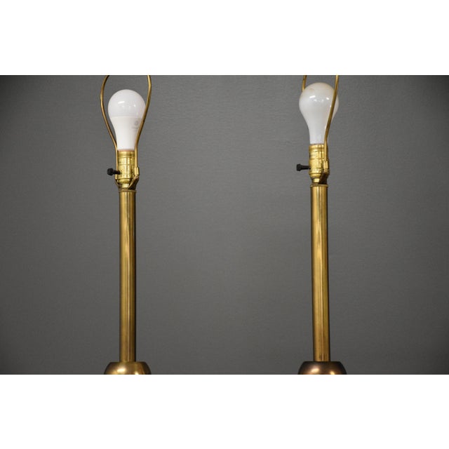 Hollywood Regency 1970s Brass Table Lamps by Stiffel - A Pair For Sale - Image 3 of 6
