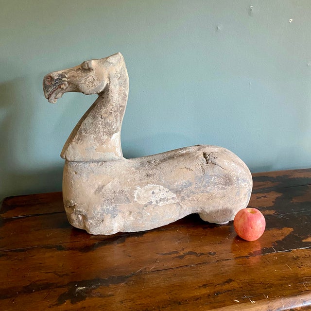 Antique Chinese Han Dynasty Polychrome Painted Terracotta Horse Funerary Tomb Figure For Sale - Image 17 of 17